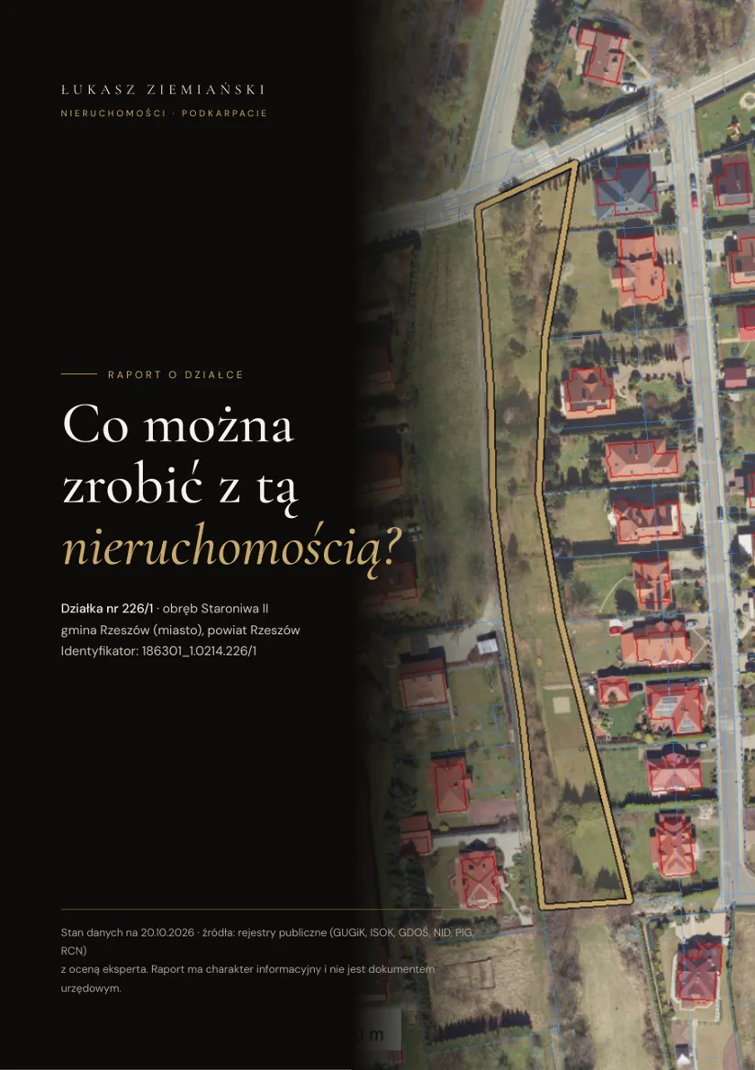 Raport o działce — okładka